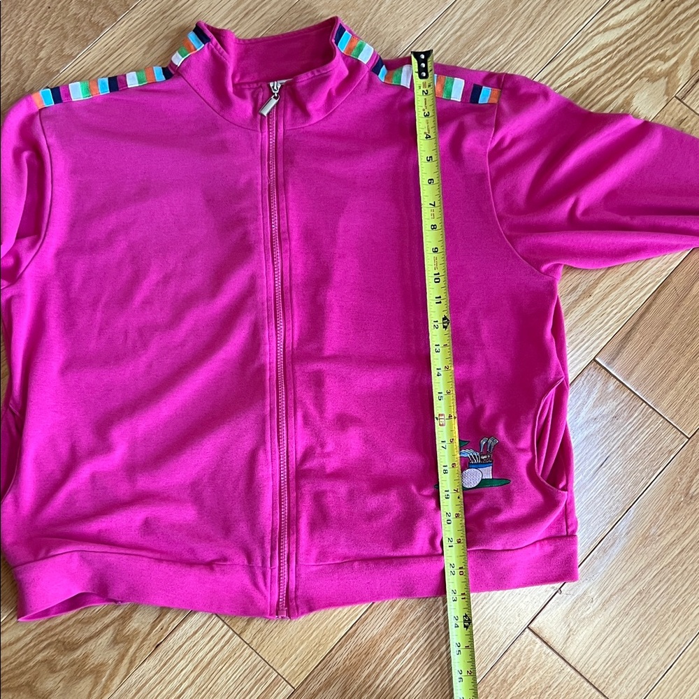 Needle & Thread Fuchsia zip up light Jacket with Multicolor Accents - Picture 8 of 8